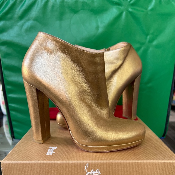 Christian Louboutin Rock and Gold Ankle Boots - Picture 1 of 9